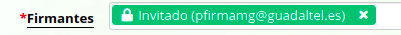 Línea de firma con firmante invitado con restricción
